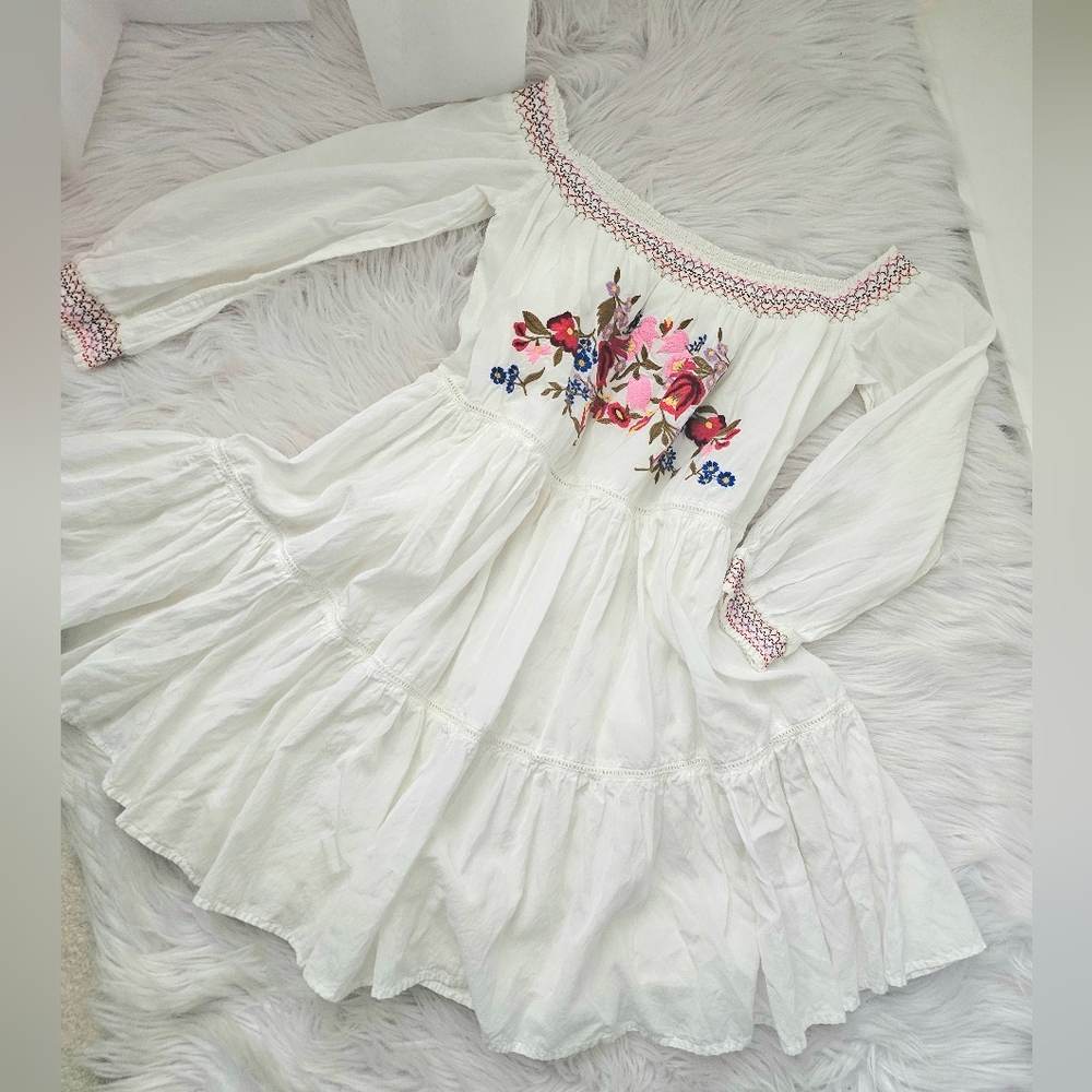 Free People Sunbeams Embroidered Minidress
